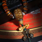 Detail view of Brown 108 Mala Beads with Mixed Charm Accents (3 of 6)