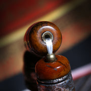 Detail view of Barrel Bead Tibetan Buddhist Bracelet with Metal Bands (4 of 6)