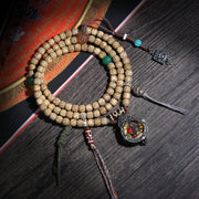 Detail view of Speckled 108 Mala Beads with Dzi-Style Accent (2 of 7)